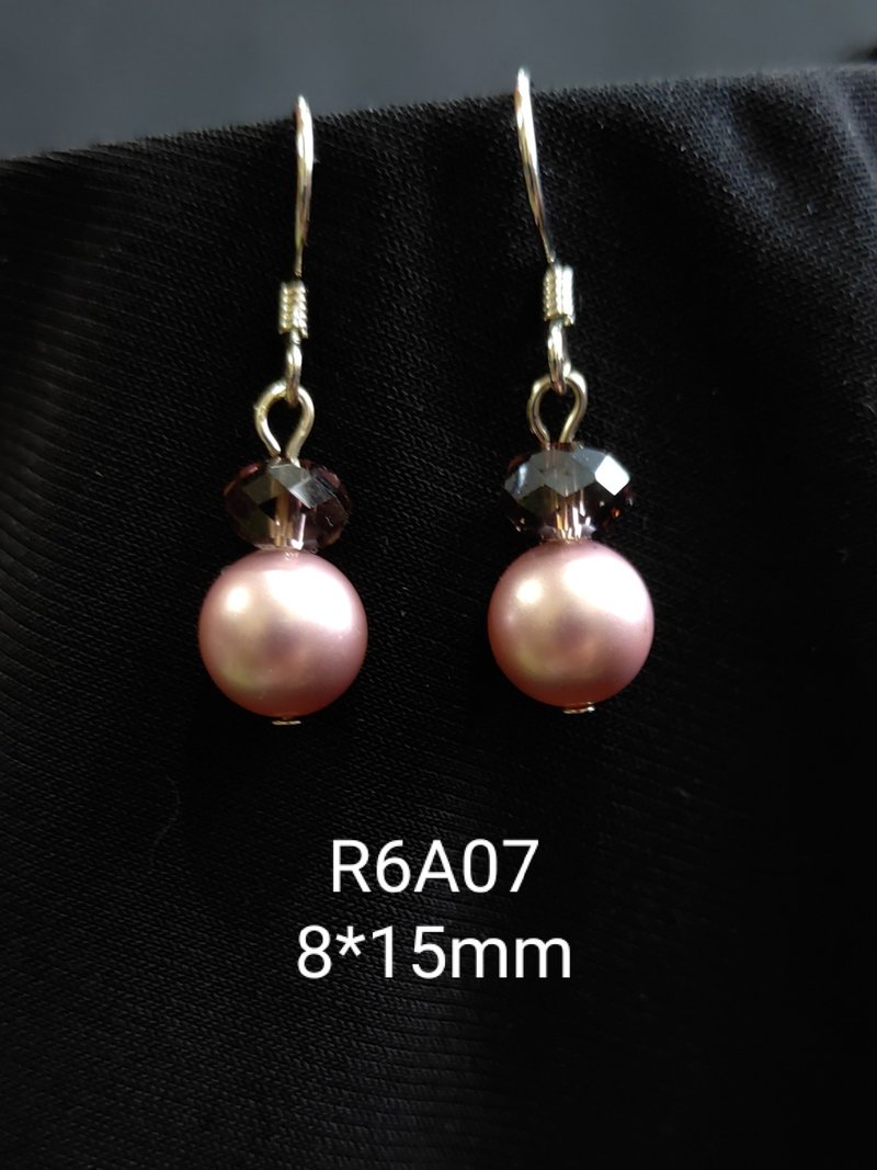 *I am a design*R6A07 Swarovski crystal. Pearl earrings - ต่างหู - คริสตัล 