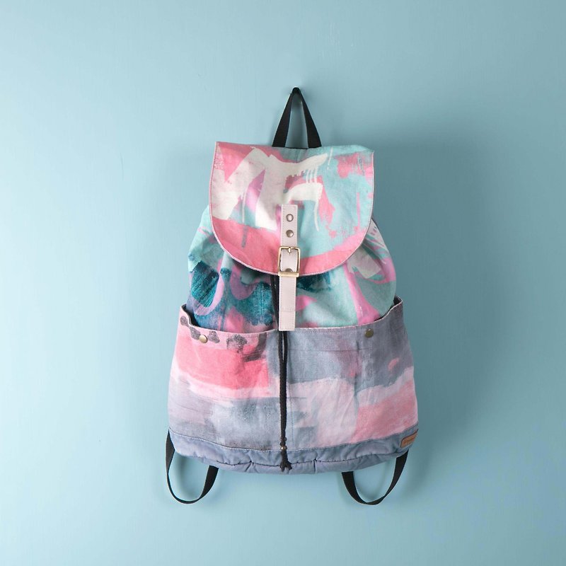 Rope after the backpack powder - Backpacks - Cotton & Hemp Pink