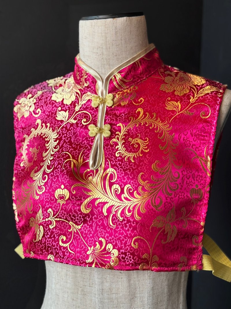 チャイナカラーつけ衿　/牡丹 - 旗袍/改良式旗袍 - 聚酯纖維 粉紅色