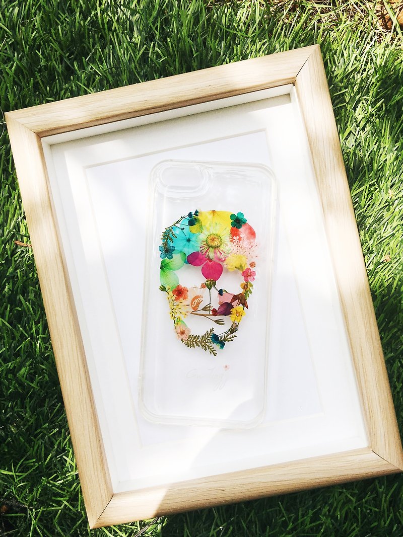 骷髏頭订制 • Handpressed Real Dried Flower Phone Case - เคส/ซองมือถือ - พืช/ดอกไม้ หลากหลายสี