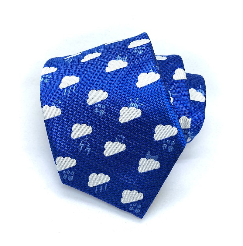 Cloud tie ブルー 小紋柄 - 領帶/領帶夾 - 絲．絹 藍色
