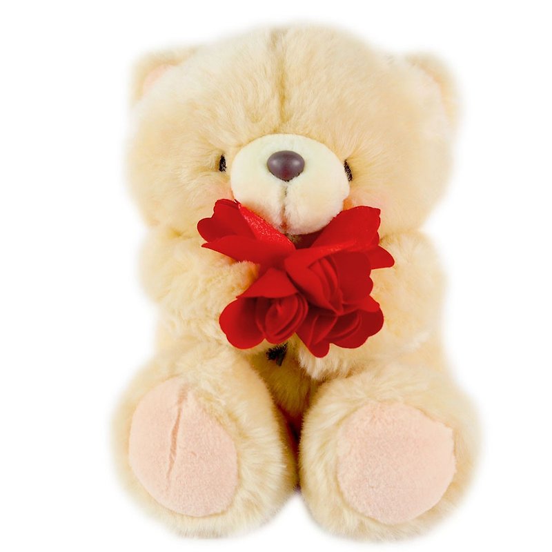 8 inches/turmeric bouquet fluffy bear [Hallmark-ForeverFriends fluff-heart-warming series] - ตุ๊กตา - วัสดุอื่นๆ สีนำ้ตาล