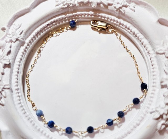 受注制作】マルチカラーサファイア ブレスレット✩. 天然石×14kgf 受注