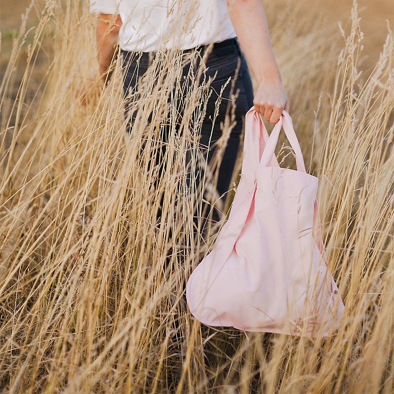 German Notabag three-purpose backpack/shopping bag/handbag/shoulder bag-Pink Sakura - กระเป๋าถือ - ผ้าฝ้าย/ผ้าลินิน สึชมพู