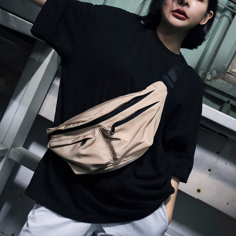 【YUN JOIN】EffoEase Quick Access Double Pocket Crossbody Bag - กระเป๋าแมสเซนเจอร์ - ไฟเบอร์อื่นๆ สีส้ม