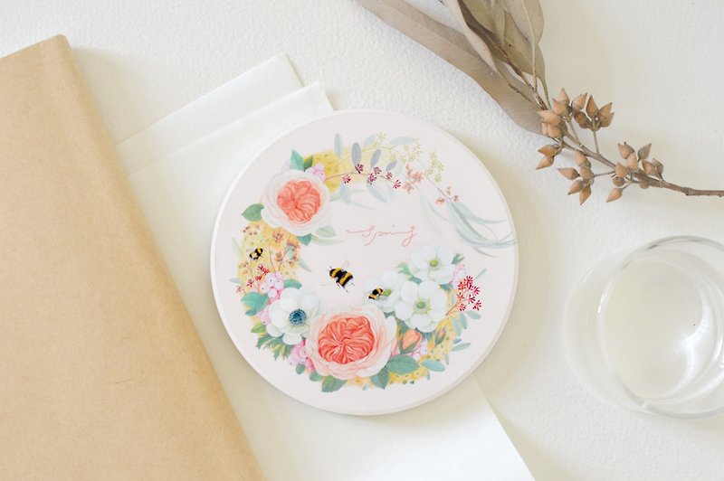 Secret Garland - Ceramic Absorbent Coaster / Soap Pad - Coasters - Porcelain 