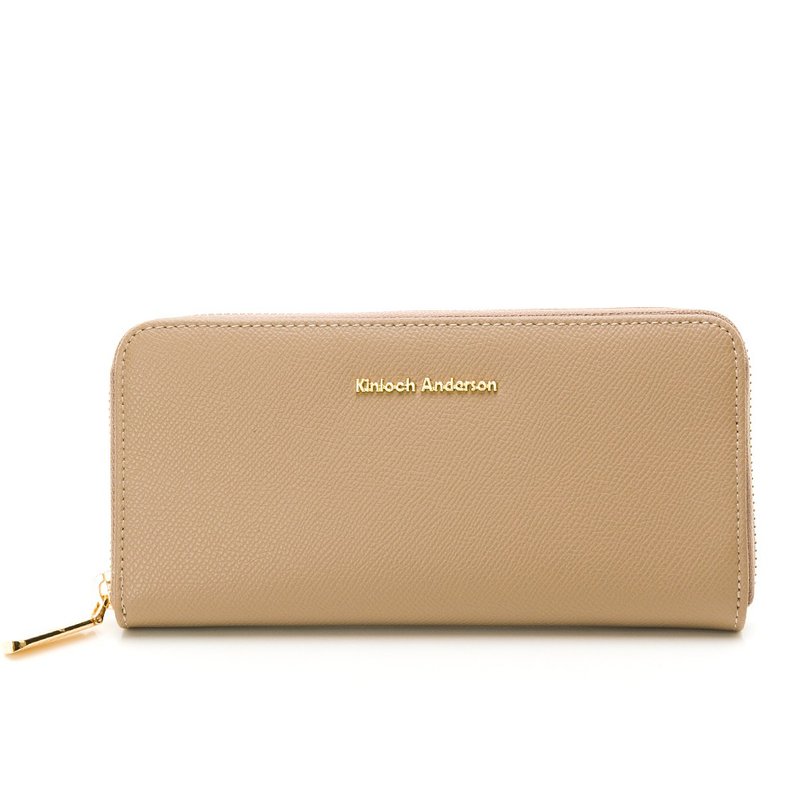 [Kim Anderson] Enid zipper long clip - milk tea color - Wallets - Faux Leather Brown