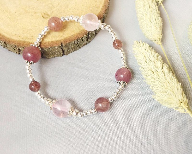 MH series _ natural stone Silver Rose Planet (Quantity: 1) - Bracelets - Gemstone Pink
