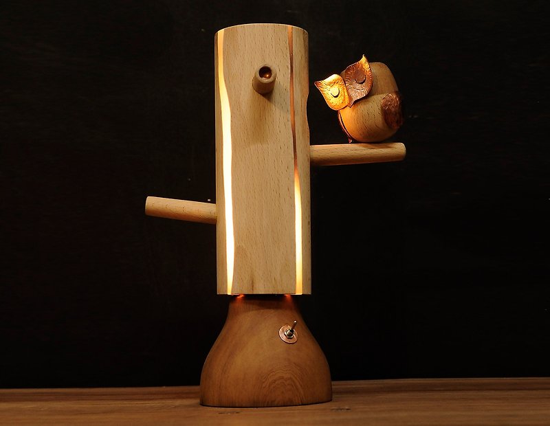 Dugu Owl Table Lamp - โคมไฟ - ไม้ สีนำ้ตาล
