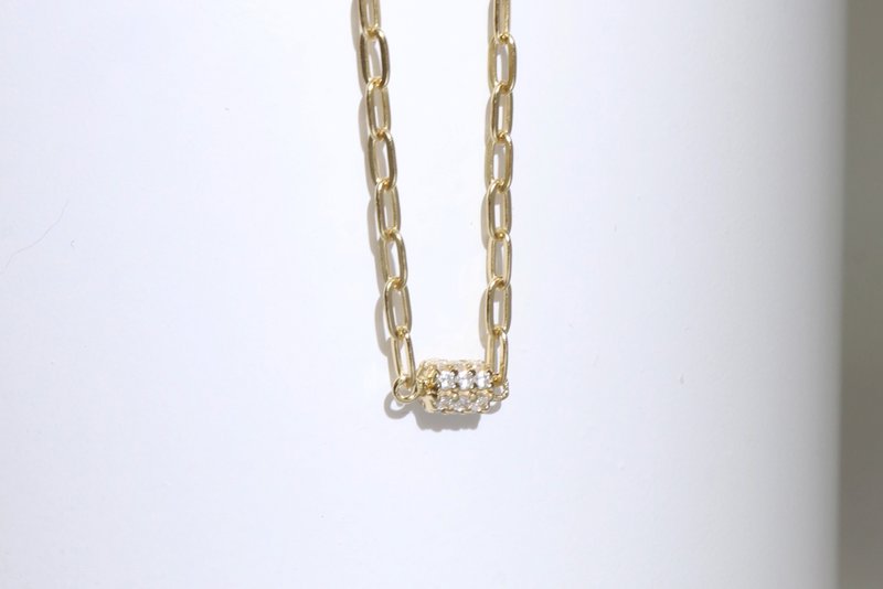 【NEW IN】Galaxy. roller diamond necklace - Necklaces - Sterling Silver Gold