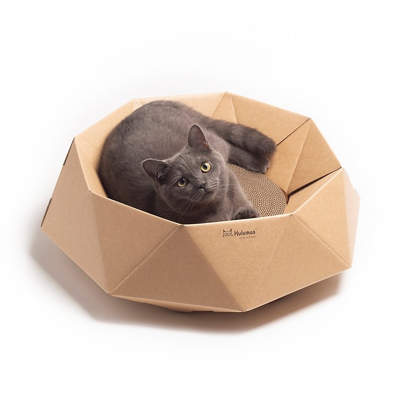 Diamond Bed_Hulumao Cat Furniture - Bedding & Cages - Paper Khaki