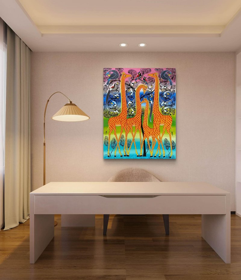 【U767 漫步非洲】非洲畫家手繪原作-無框畫 - 海報/掛畫/掛布 - 其他材質 