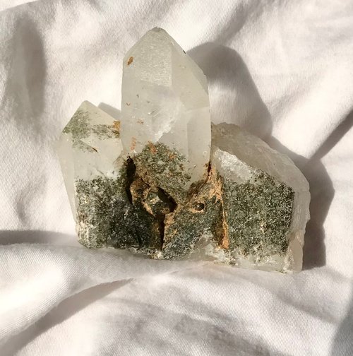 Could9Crystal 西藏 喜馬拉雅 浮生白水晶簇 綠幽靈簇 手把玩 手握