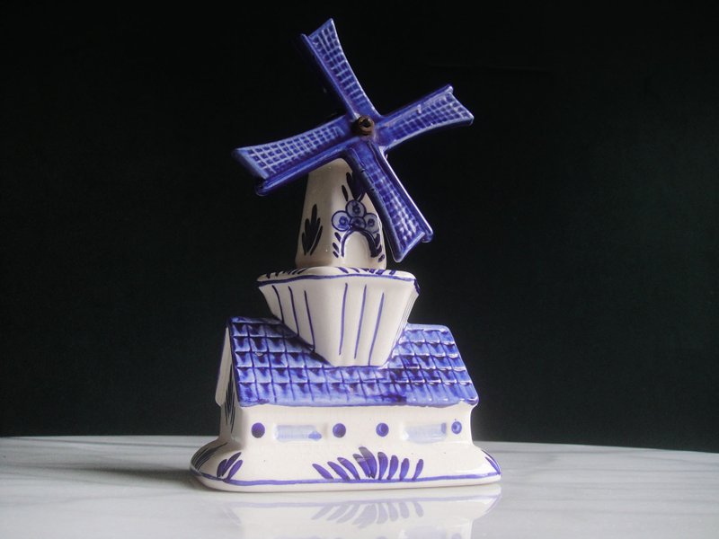 [OLD-TIME] Early second-hand ceramic windmill decorations imported from the Netherlands - ของวางตกแต่ง - วัสดุอื่นๆ หลากหลายสี