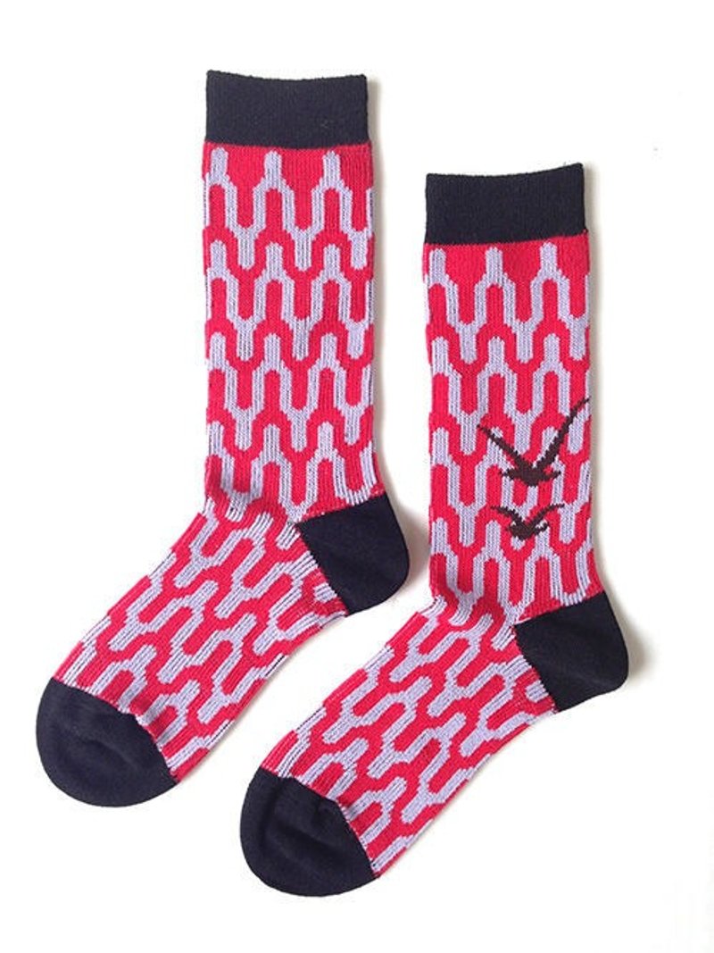 GillianSun Socks Collection【HOT 熱銷款】D02BK - 襪子 - 棉．麻 紅色