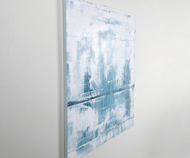油絵(窓外) 純粋な手描きの油絵 窓の外の雨 リビングルームの装飾 吊り下げ