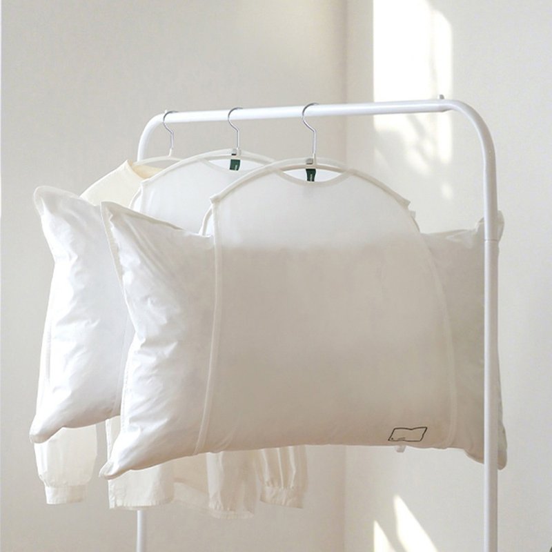 日本霜山 多用途可掛式晾曬網袋/玩偶枕頭曬網-3入 - 衣架/衣帽架/掛勾 - 聚酯纖維 白色