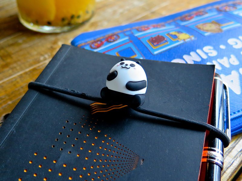 Pandahaluha . Panda .Design. Magic Cable . Multi-use life scroll. - Cable Organizers - Silicone Black