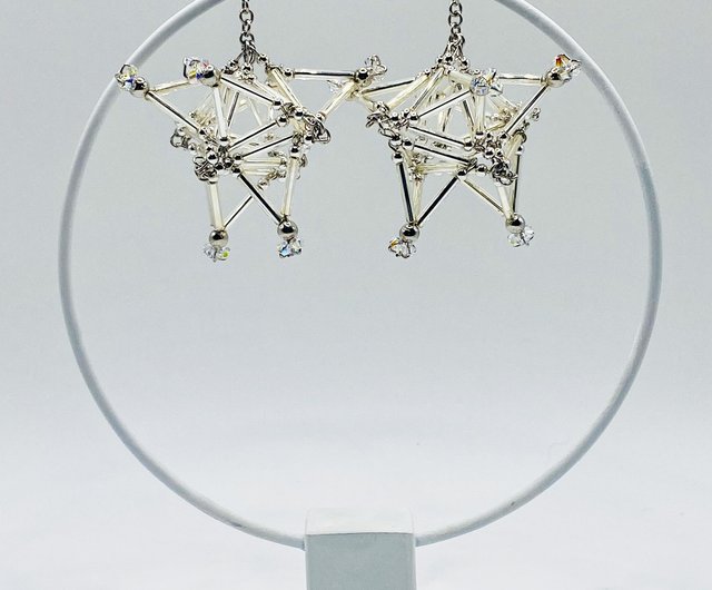 3D Star PIERCE/EARRING【Silver】 - Shop muik Earrings & Clip-ons