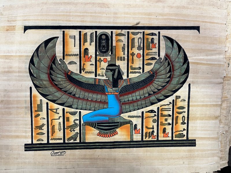 Egyptian papyrus painting-Mayat (approx. 48x37 cm) - โปสเตอร์ - วัสดุอื่นๆ 