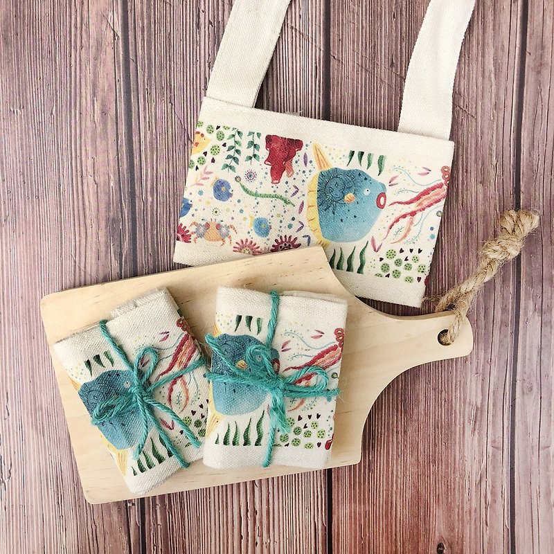Sea Life Canvas Beverage Bag Mambo - Beverage Holders & Bags - Other Materials 