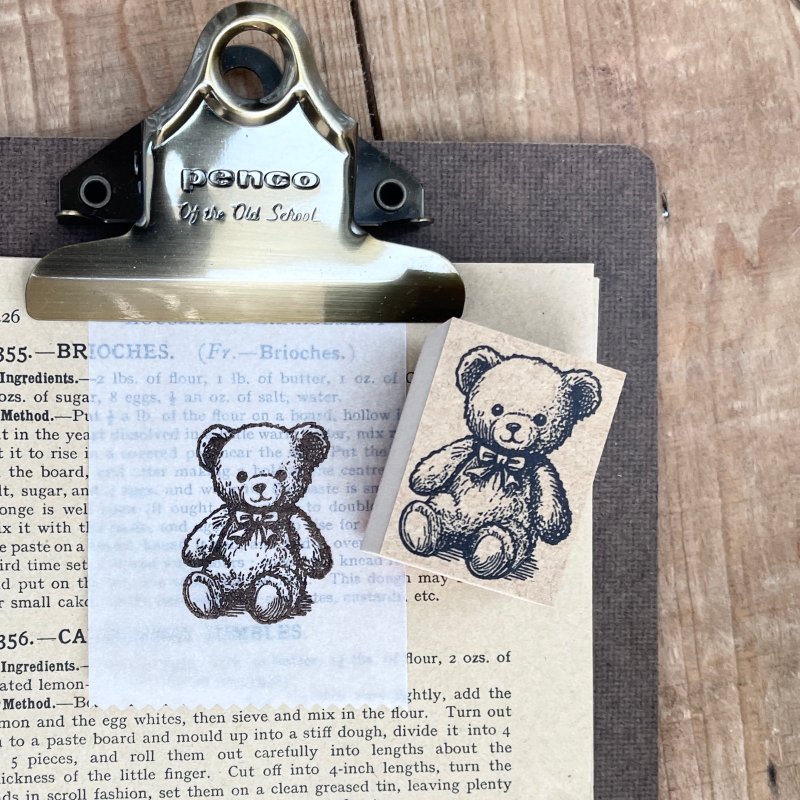 Teddy bear rubber stamp | Bear | Bear | Stuffed animal | Stamp | Stamp | Stamp - ตราปั๊ม/สแตมป์/หมึก - ยาง สีนำ้ตาล