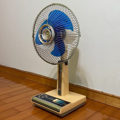 NATIONAL 扇風機 木目調 青色羽根 ナショナル パナソニック 3枚羽根扇風機 - ショップ sun-river