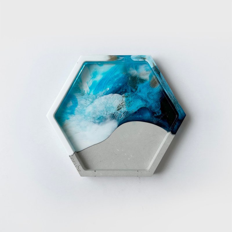 雙面杯墊 六角形 (藍天) - 其他家具 - 水泥 灰色