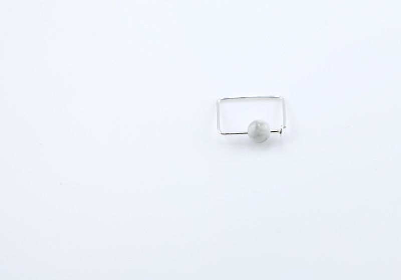Pin Series Earrings - Howlite - Earrings & Clip-ons - Sterling Silver 