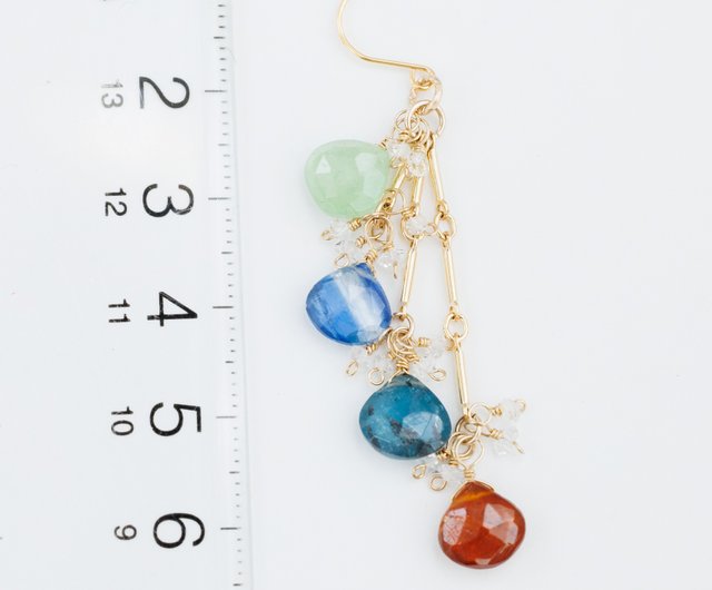 14kgf ムーンストーンとアクアカイヤナイトのピアス 楽天市場】ピンク