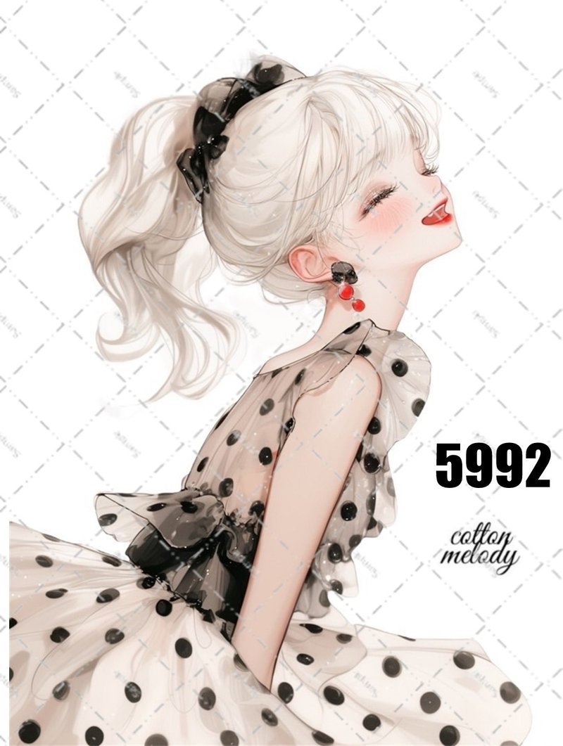 original sticker no.5992 人物ステッカー オリジナルステッカー 人物ステッカー 女の子ステッカー オリジナル人物ステッカー - 貼紙 - 紙 