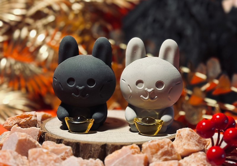 【Black Rabbit year makes a fortune】I will be as cute as you want me to be-Bunny Doll - Stuffed Dolls & Figurines - Cement 