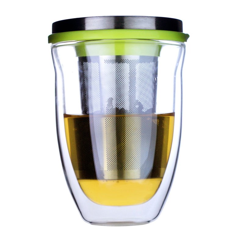 雙層玻璃泡茶濾網杯組 300ml (含上蓋) - 茶壺/茶杯/茶具 - 玻璃 