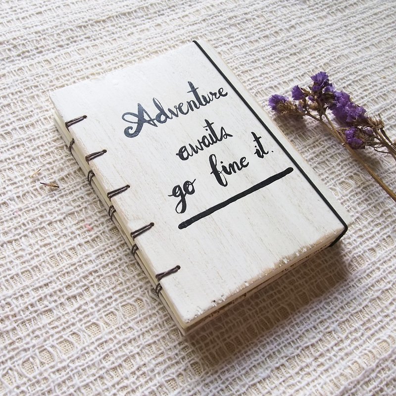 Vintage notebook handmadenotebook diaryhandmade wood  筆記本 - Notebooks & Journals - Wood White