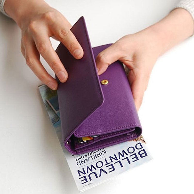 PLEPIC love affair Universal tri-fold wallet - mysterious purple, PPC93174 - Clutch Bags - Genuine Leather Purple