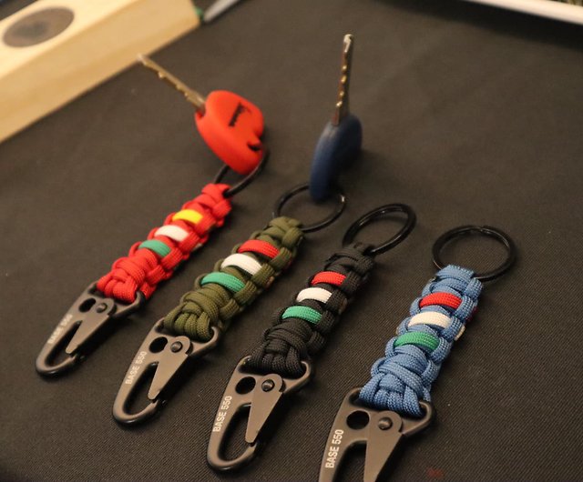 Paracord Keychain  Umbrella cord key ring (two-color) - Shop BASE