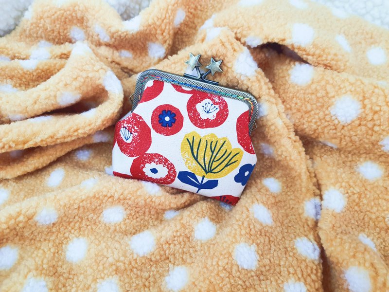 Graffiti Yuanyuan Flower Coin Purse/Star Mouth Gold Bag - กระเป๋าใส่เหรียญ - ผ้าฝ้าย/ผ้าลินิน หลากหลายสี