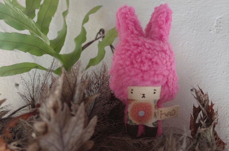 Duo Bunny - Pink Hair - Sun Flower - 2018152 - พวงกุญแจ - ผ้าฝ้าย/ผ้าลินิน สึชมพู