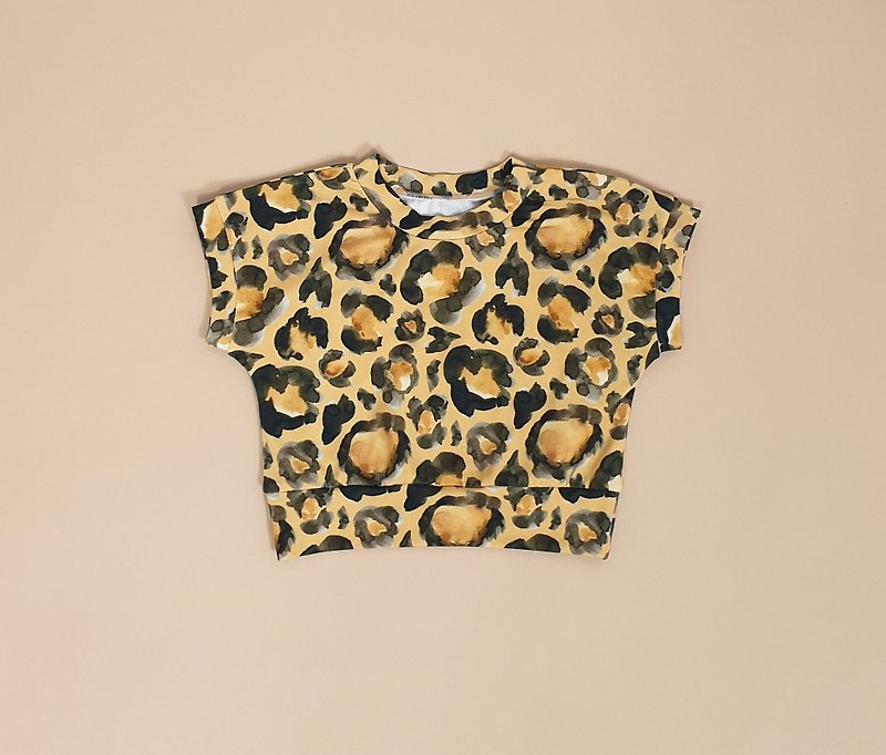 Leopard baby t-shirts, baby boy t-shirt, baby girl t-shirt, baby clothes - 男/女童裝 - 棉．麻 多色