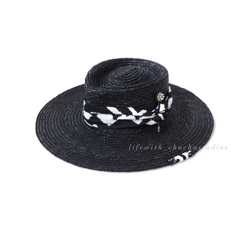 Ebony Fedora hat - Hats & Caps - Plants & Flowers Black