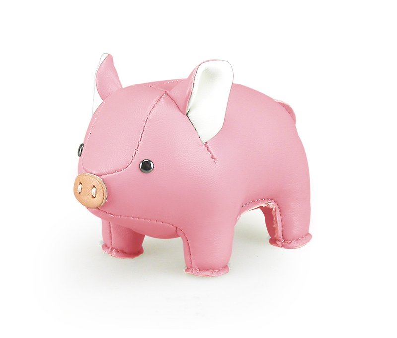 Zuny - Pig Shaped Animal Paper Town - Items for Display - Faux Leather Multicolor
