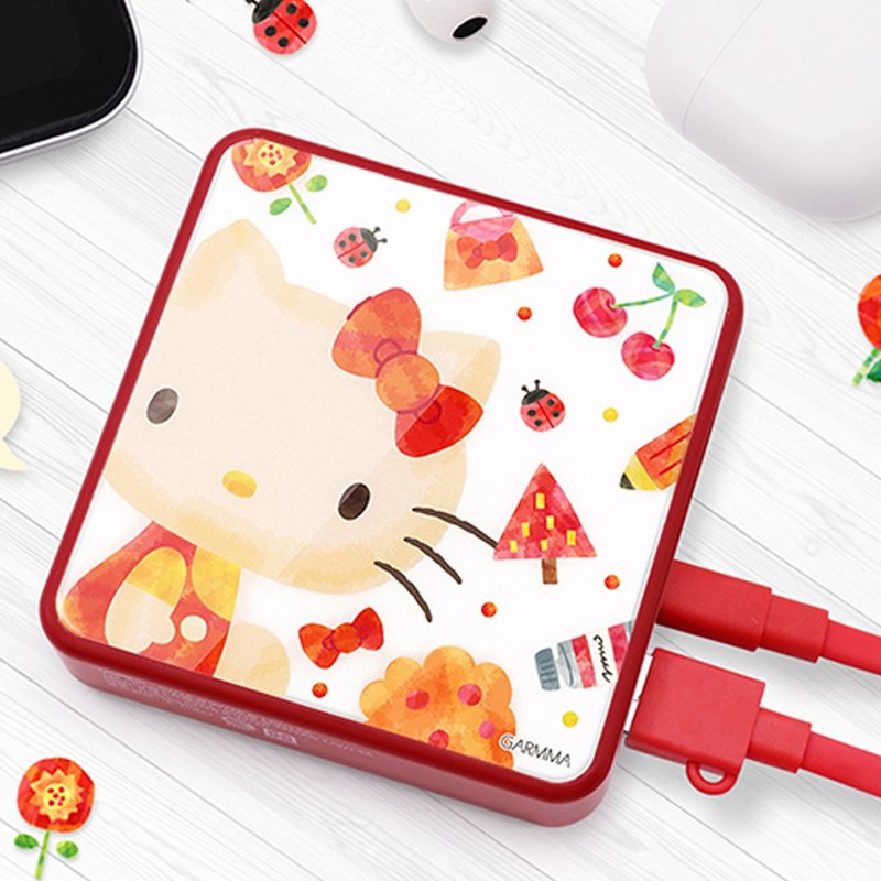GARMMA Hello Kitty 玻璃鏡面PD快充行動電源 蘋果森林 - 行動電源/充電線 - 其他金屬 紅色