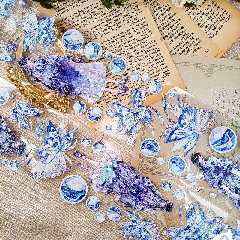 GL1302晶透清澈藍Crystal clear blue/ 紙膠帶 - 紙膠帶/和紙/PET - 塑膠 多色