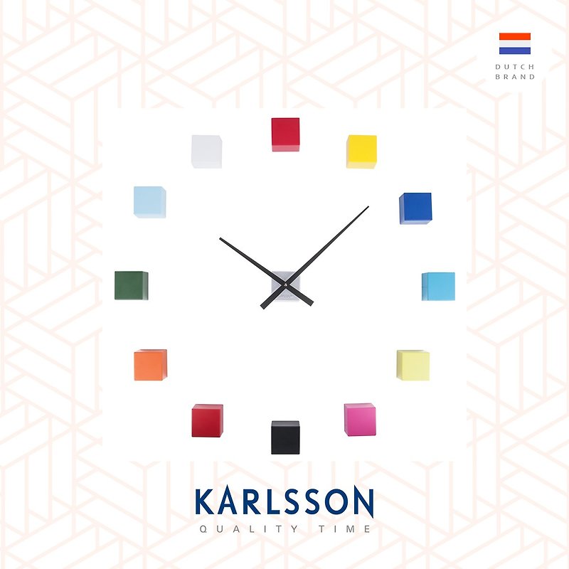 Karlsson, Wall clock DIY Cubic multi colour - Clocks - Plastic Multicolor