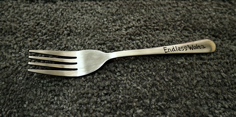 (Wedding small things) handmade hairline custom stainless steel fork (limited to English) - Cutlery & Flatware - Other Metals Silver