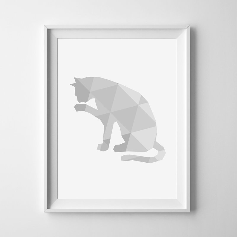 Geometric cat #5 畫 佈置 擺飾 臥室 浴室 餐廳 咖啡廳 - 擺飾/家飾品 - 紙 