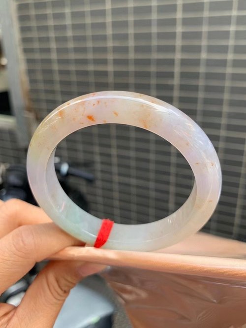 Good Morning Studio 冰種翡翠天然翡翠玉鐲 A玉手鐲 玉鈪 • 冰種錦鯉三彩翡翠福鐲