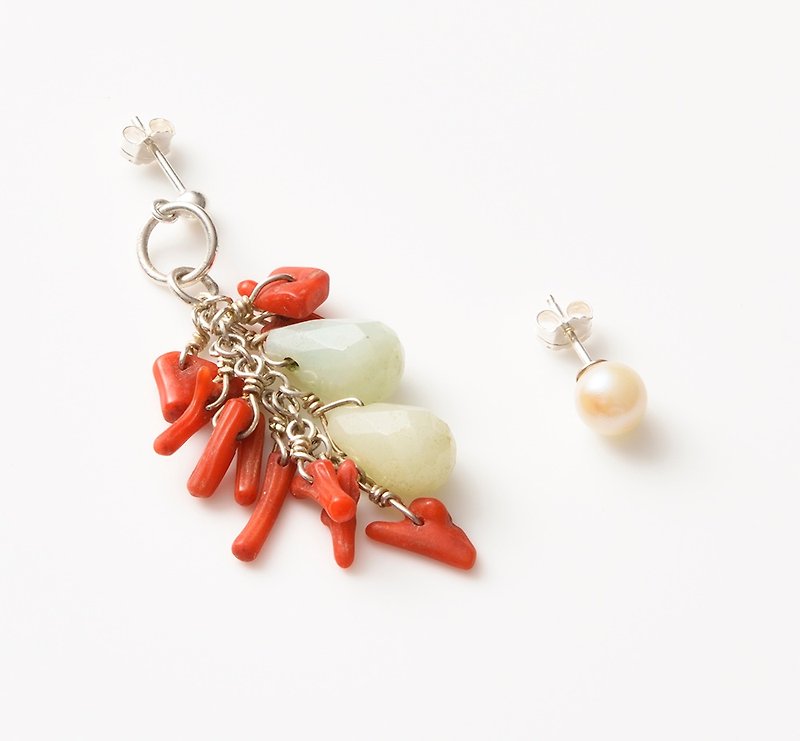 CP 74 - Earrings & Clip-ons - Other Metals Red