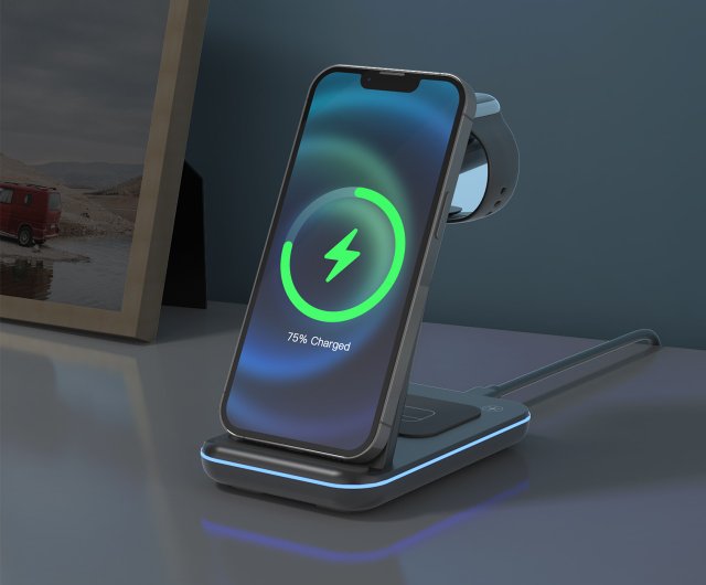 オフィスギフトに欠かせない 3-in-1 ワイヤレス充電スタンド