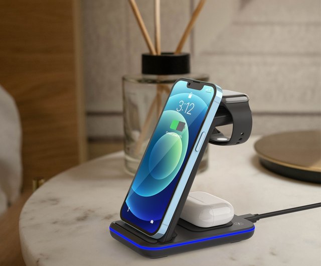 オフィスギフトに欠かせない 3-in-1 ワイヤレス充電スタンド